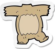 sticker of a cartoon teddy bear body vector