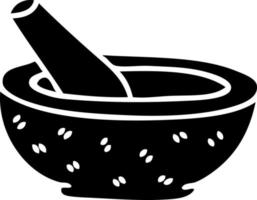 quirky flat symbol pestle and mortar vector