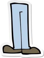 sticker of a cartoon legs vector