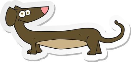 sticker of a cartoon dachshund vector