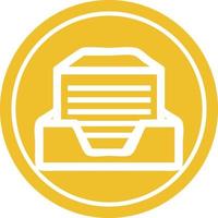 office paper stack circular icon vector