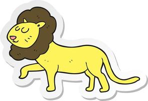 sticker of a cartoon lion vector