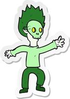 sticker of a cartoon boy in halloween mask vector