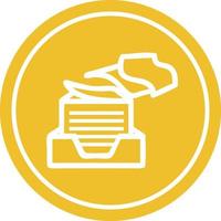 office paper stack circular icon vector