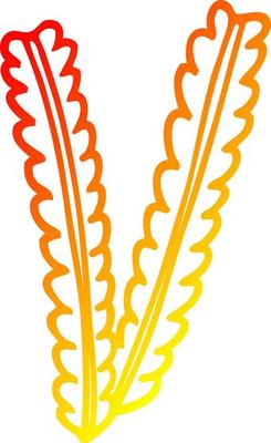 warm gradient line drawing cartoon strands of wheat