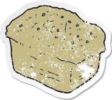 retro distressed sticker of a cartoon bread vector