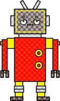 comic book style cartoon robot vector