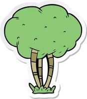 sticker of a cartoon tree vector