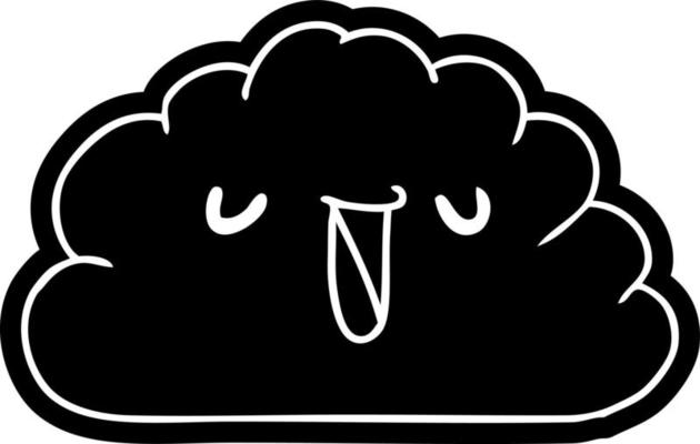 cartoon icon kawaii weather rain cloud