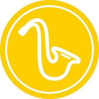 musical instrument saxophone circular icon vector