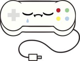 flat color retro cartoon game controller vector