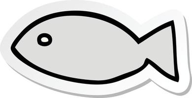 pegatina de un símbolo de pez de dibujos animados vector