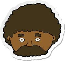 sticker of a cartoon man with mustache vector