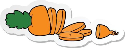 pegatina de una caricatura de zanahoria picada vector