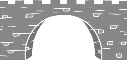 cartoon doodle of a stone bridge vector