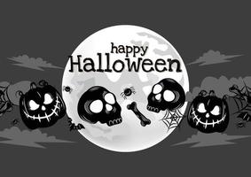 banner de halloween de calabaza loca vector