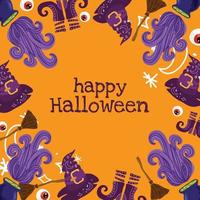 spooky halloween items banner design vector