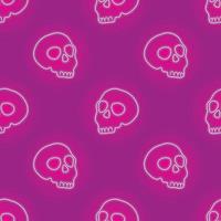 pink neon skull seamless vector on pink background