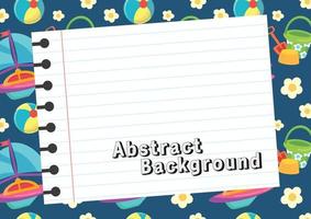 cute notebook background design vector blue background