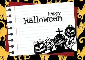 halloween notebook background design vector