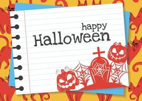 diseño de fondo de cuaderno de halloween vector lindo