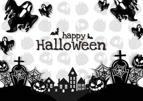 banner de halloween para contenido de halloween vector diseño fondo blanco