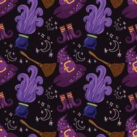spooky halloween pattern design black background vector