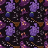 spooky halloween pattern design black background vector