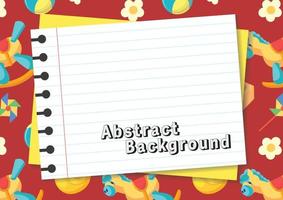 cute notebook background design vector red background