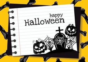 banner de halloween para contenido de halloween fondo amarillo vector