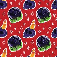 spooky halloween cute items pattern red design vector