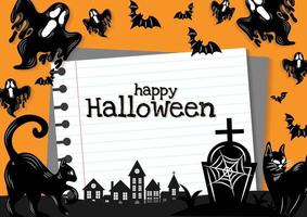 banner de halloween para contenido de halloween diseño de fondo amarillo vector