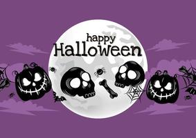 cute mad pumpkin halloween banner vector