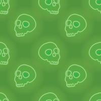 green neon skull seamless vector