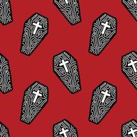 spooky halloween cute items red pattern design vector