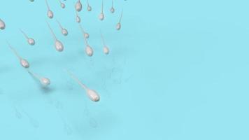 Sperm on blue background for sci content 3d rendering. photo