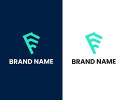 letter e and f modern logo design template vector