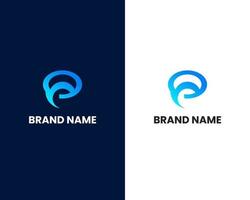 letter p and e modern logo design template vector