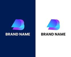 plantilla de diseño de logotipo colorido moderno letra d y b vector