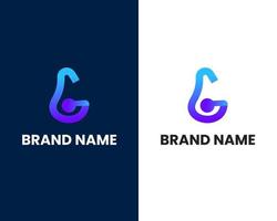 letter g with connect logo design template vector