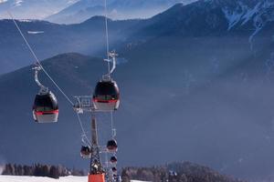 gondola lift at ski resort photo