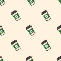 coffee cup seamless pattern perfect for background, website, fabric, print and textile vector