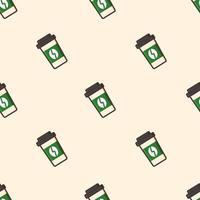 coffee cup seamless pattern perfect for background, website, fabric, print and textile vector