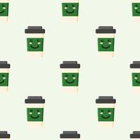 cute coffee cup seamless pattern background, website, fabric, print and textile vector