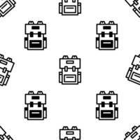 hand drawn back pack seamless pattern perfect for background, website, fabric, print and textile vector