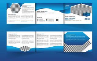 Landscape trifold business brochure design template vector