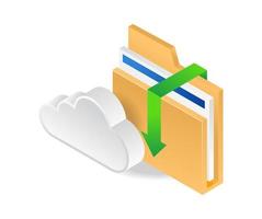 Cloud server login folder data vector