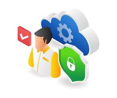 IT security cloud server vector