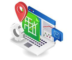 Computer map location analysis vector