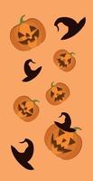 pancartas verticales de halloween. jack olantern, calabaza. pantalla móvil, plantillas de venta de historias redes sociales, con espacio de copia. concepto con jack-o-lantern sonriente. vector